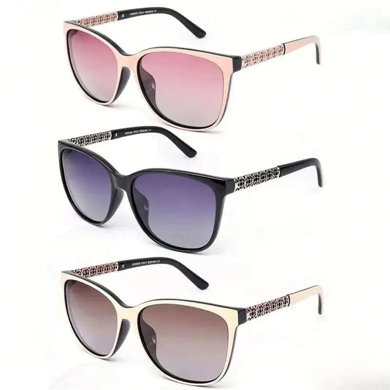 3Pcs Polarized Sunglasses Set for Women – Flexible TR Memory Frame, Stylish Fashion Design UV400 Protection, Lightweight Comfortable Eyewear for Beach, Travel & Daily Casual Wear