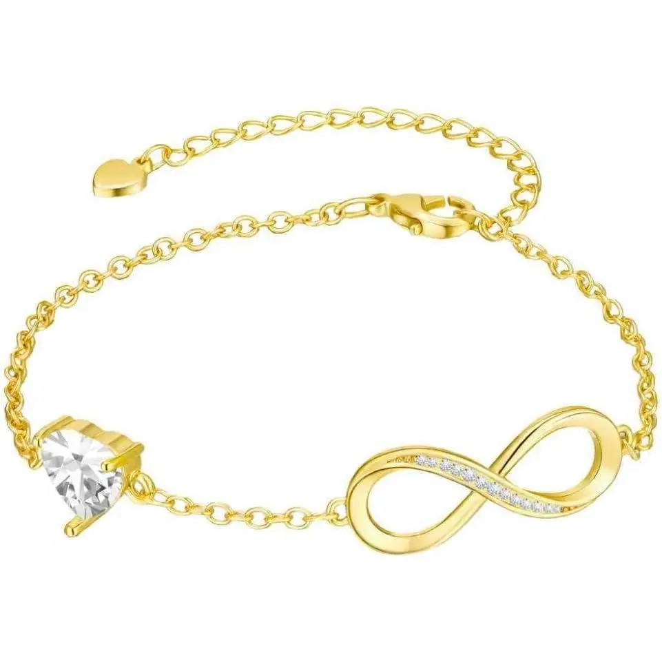 Infinity Heart Bracelet for Women  Chain Birthstone Bracelet Infinity Symbol Charm Bracelets Gifts for Her Wife Girlfriend Mom