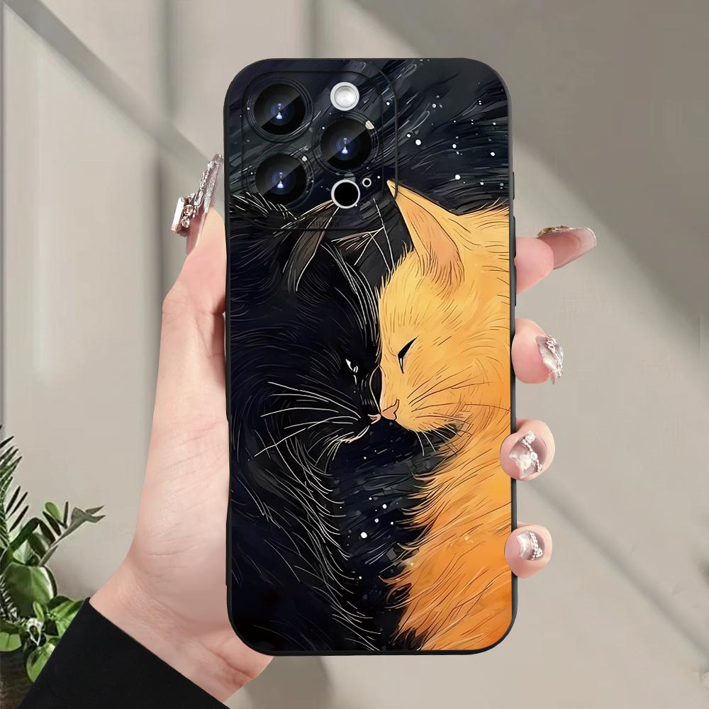 A Popular Creative Cat-Pattern Phone Case, Compatible with Iphone 16/15/14/13/12/11/XS/XR/X/7/8 Plus/Pro/Max/Mini - A Stylish Design Suitable for Everyone, Perfect As a Gift for Friends, Family, Boyfriends, Or Girlfriends.