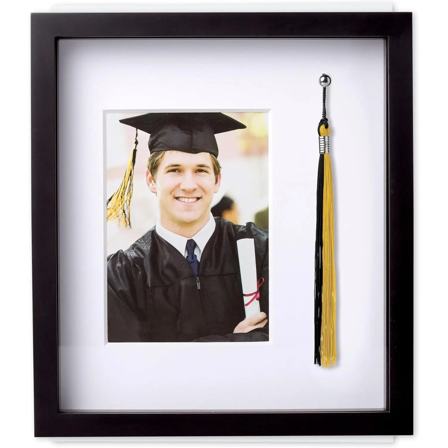 Graduation Tassel and Picture Frame with Tassel Holder, 5x7 Photo Insert, Perfect Graduation Party Centerpiece and Keepsake Gift for Graduates, Parents, and GrandparentsGift