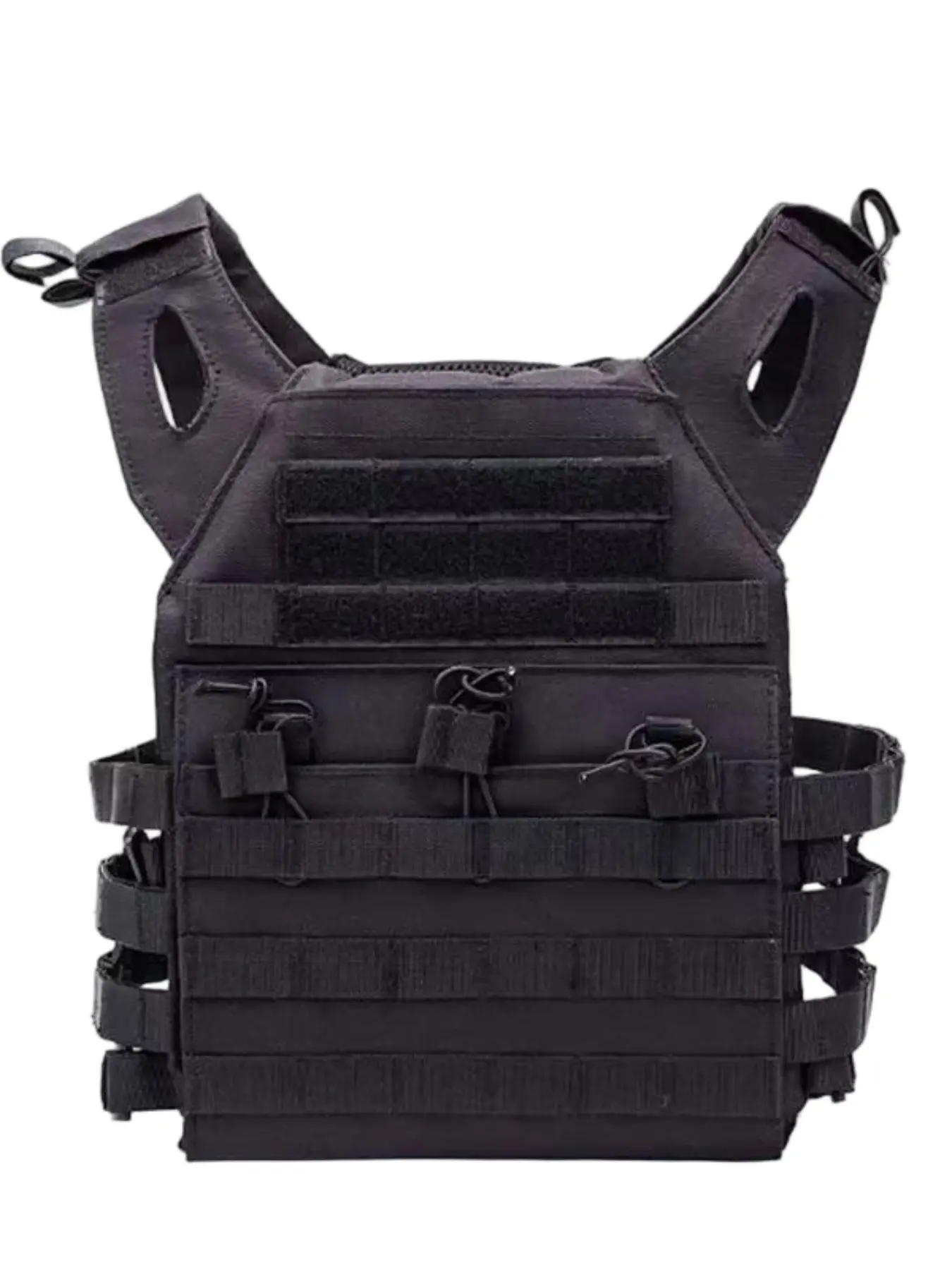 Multifunctional Outdoor Vest with Breathable Adjustable Straps, Multiple Webbing, Hook and Loop Area, Ideal for Hiking and Running