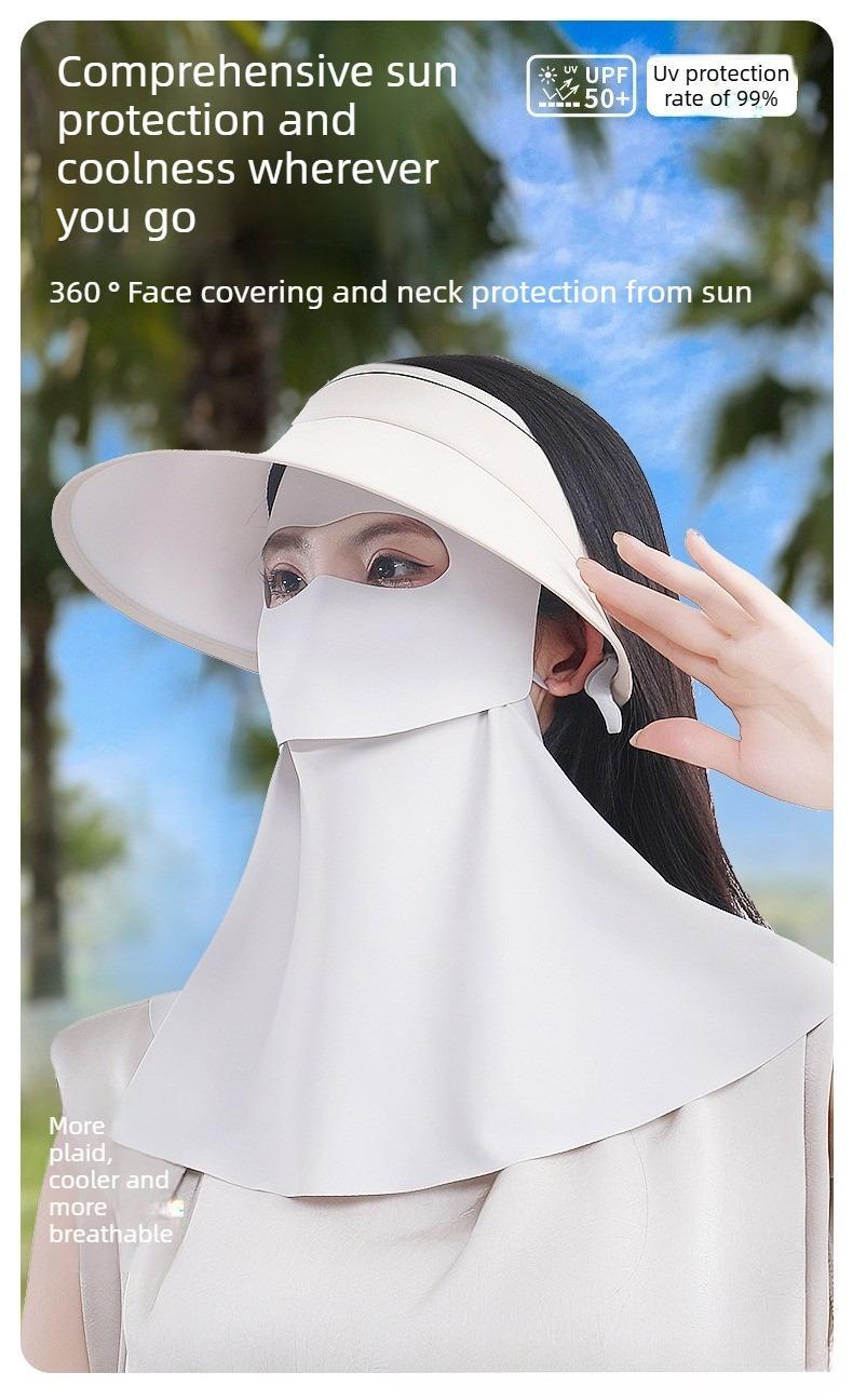 Summer Drinkable Facekini — Full-Face Sun Protection Mask with Neck Guard, UV Blocking, Windproof, Cycling