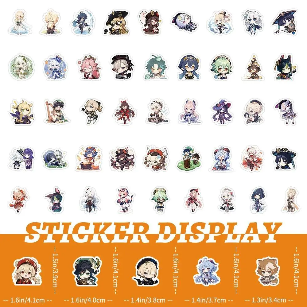 10/30/50/100pcs Kawaii Genshin Impact Cartoon Stickers Anime Game Decals Suitcase Scrapbooking Laptop Phone Graffiti Sticker Kid