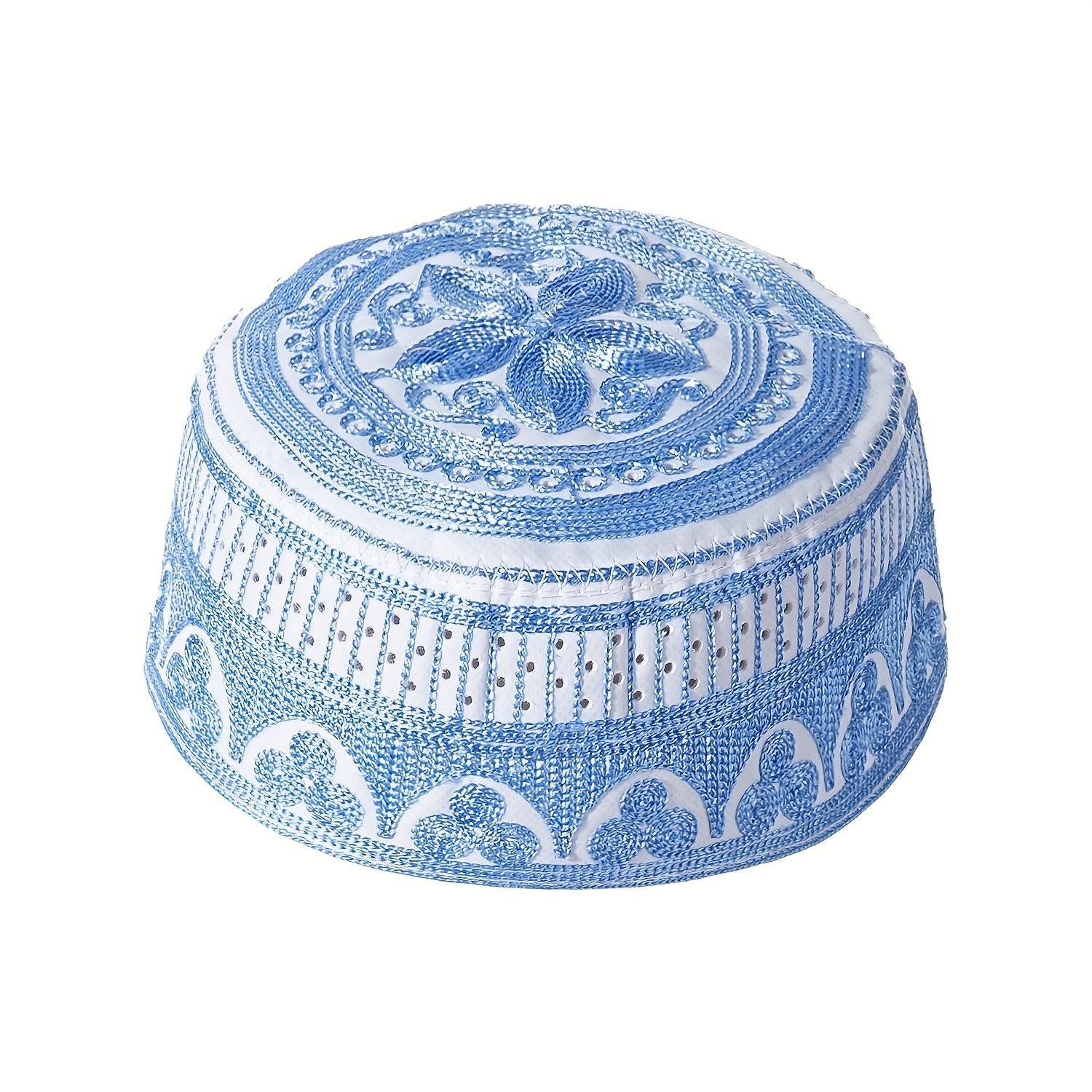 4pcs/set New Muslim Men Prayer Cap Hat Embroidery Leisure Cap Men Headscarf Turban Saudi Cap