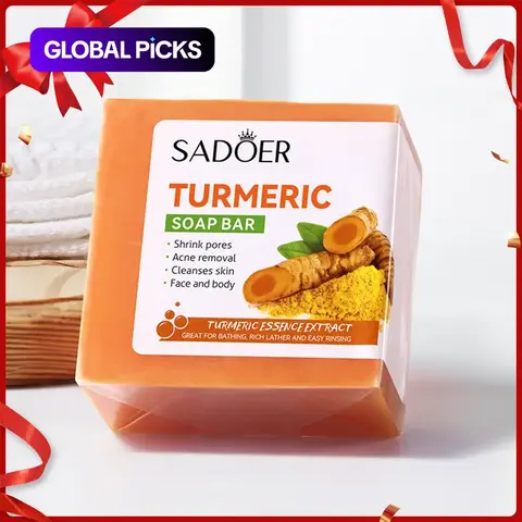 Handmade Turmeric Soap Bar for Face and Body, Natural Body Care Cleansing, Cleanser, Exfoliating & Nourishing Soap for Daily Use, Body Care Products #GLOBAL PICKS