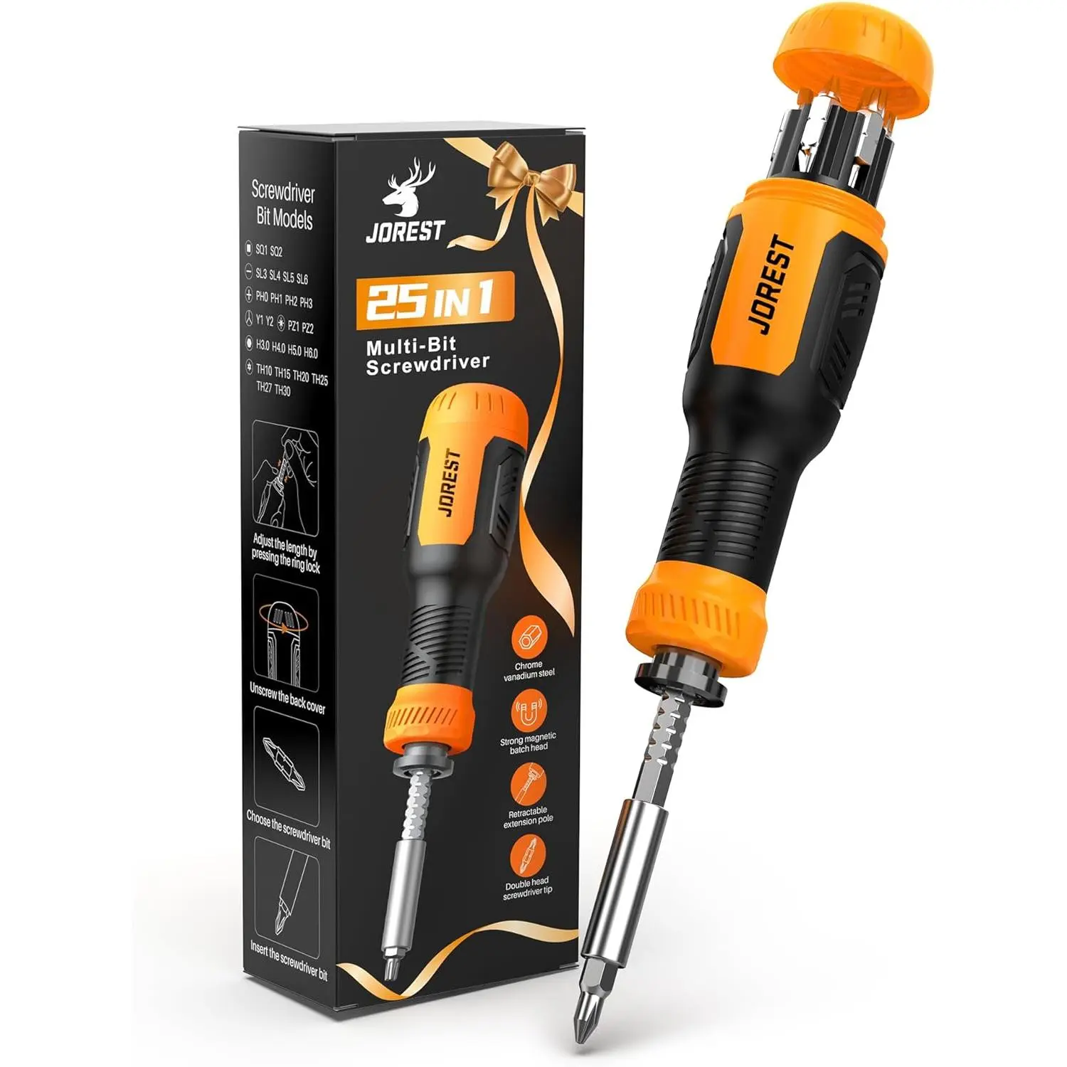 25 in 1 Multi Screwdriver Set, Screwdriver| Screw Driver with Torx, Flat Head,, Hex, Square, Screwdriver Tool Kit for Daily Repairs,