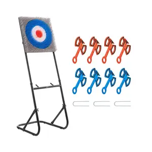 【DealsForYouDays】VEVOR Axe Throwing Game, Plastic Bristle Target with 8 Throwing Axes Set, Foldable Steel Frame, Easy to Store, Stable Placement for Indoor and Outdoor, Backyard, Yard and Carnival Games, Adults Kids
