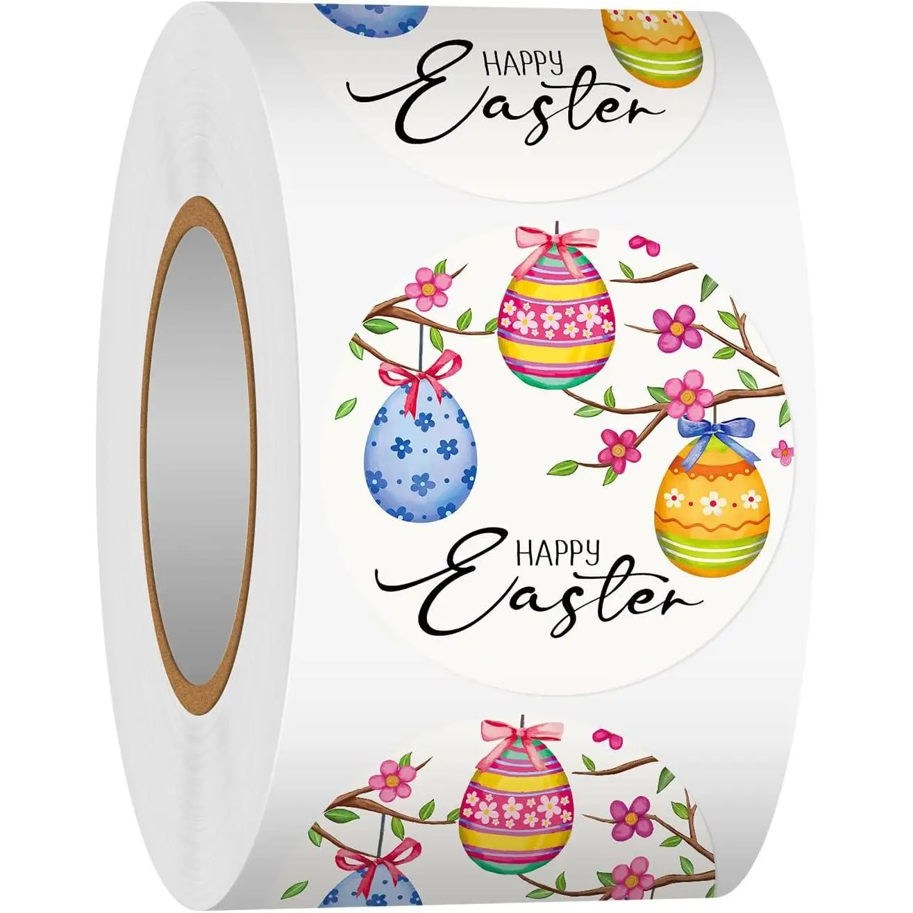 500 count 1.5 Inch Happy Easter Roll Stickers for Small Business,  Packing, Cards, Candy Bags, Envelope Seals, Party Supplies (Egg 2)