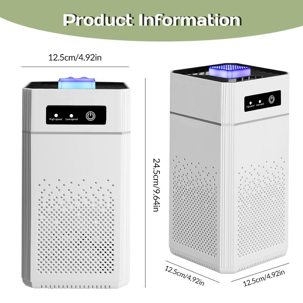 Portable Negative Ion Air Purifier with HEPA Filter, With 2 High Quality Filter Cartridge, USB Powered Use, Remove Odor and Dust, Enhance Indoor Air Quality, Suitable for Indoors, Offices, Bathrooms, and Bedrooms
