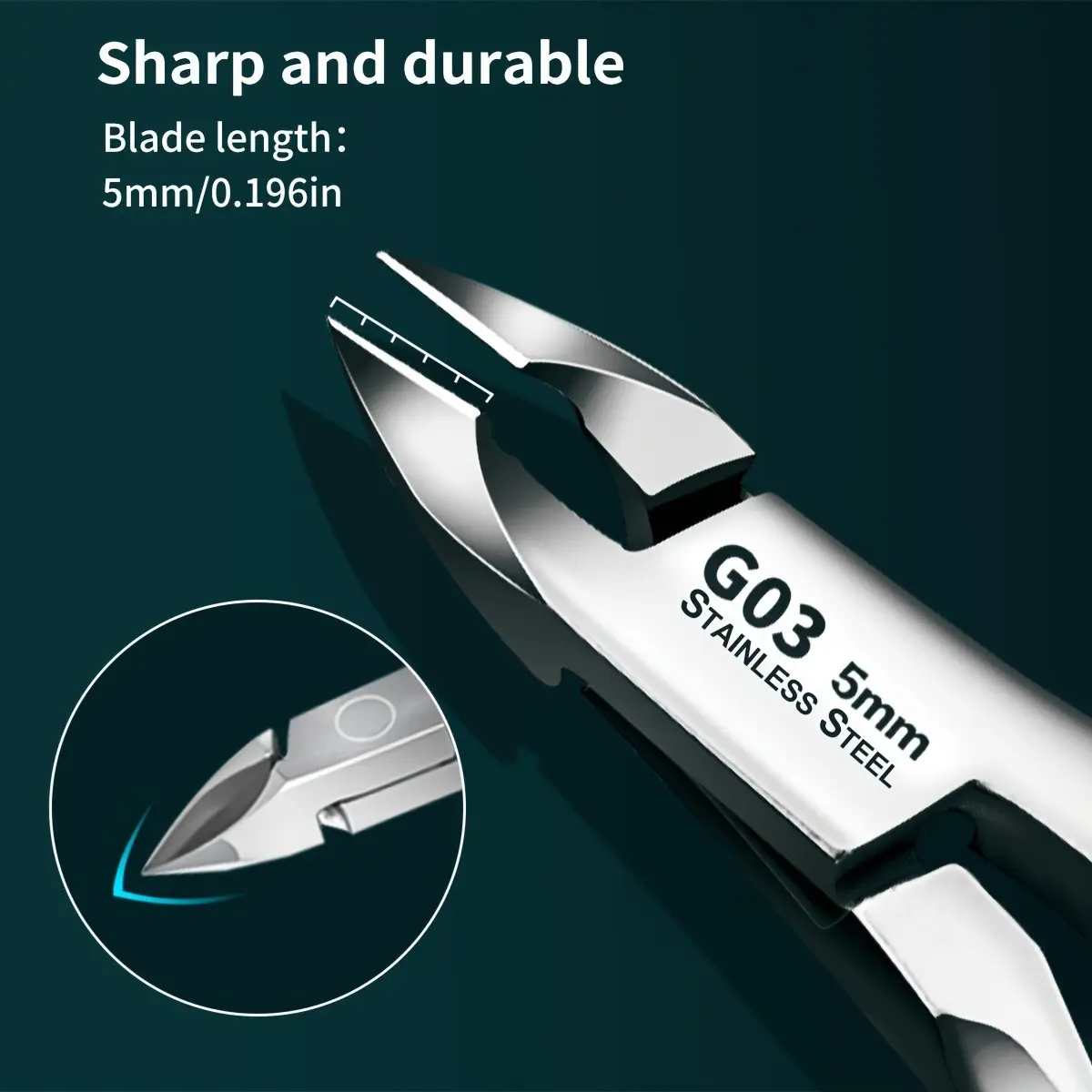 Professional Cuticle Trimmer Set, Ultra-Sharp Stainless Steel Dead Skin Clipper, Nail and Toe Care Tool, Home Salon Use, 5mm Jaw Width