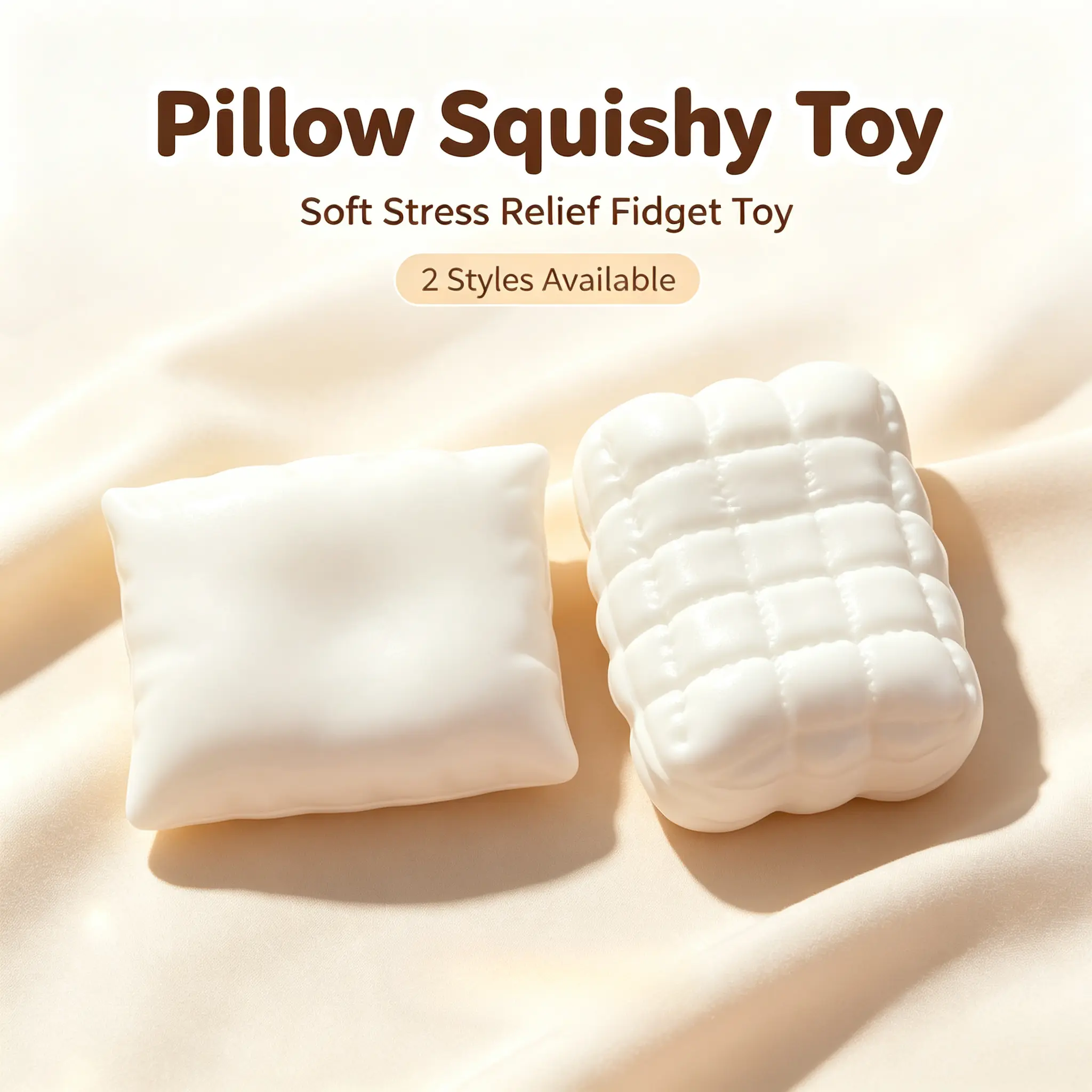 Squishy Mini Pillow Toy Fluffy Soft Squeeze Ball Sleep Stress Relief ASMR Fidget Toy Cute Plush Pillow Sensory Anti Anxiety Gift for Kids Adults