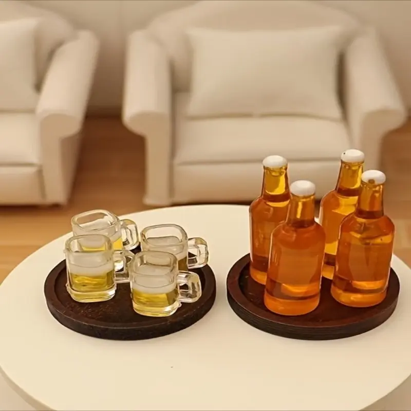 5/10Pcs Mini Resin Beer Mug Charms Imitation Foam Beer Cup Ornaments DIY Handmade Jewelry Making Supplies For Phone Chain Keychain Earring Bracelet Beer Festival Halloween Mini Dollhouse Scene Valentine Funny Decor Accessories
