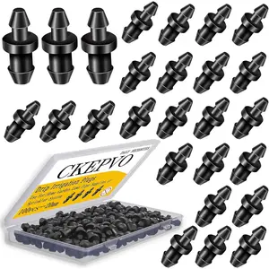 Drip Irrigation Goof Plugs 1/4 Inch with Barbed End Caps - 100pcs Plastic Tubing Plug Kit for Secure Leak-Free Connection in Lawn, Garden, and Drip Pipe Systems (Black100pcs)