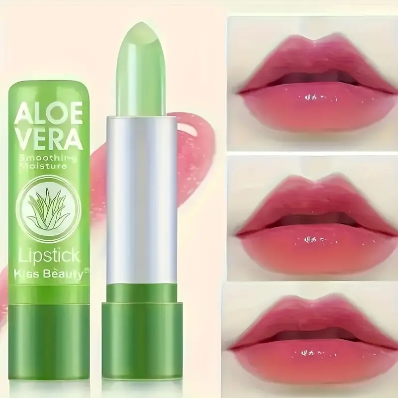 Color-Changing Lip Balm, Moisturizing Lip Tint & Magical Lipstick Effect, Aloe Vera Enriched, Hypoallergenic Matte Finish, 24H Long-Lasting Moisture with Strawberry & Nude Shades, Sensitive Light Beige Safe, On-the-Go Hydration