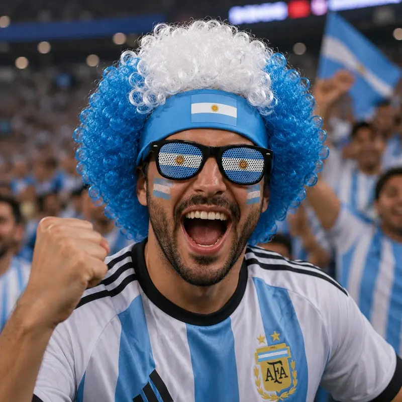2pcs/set Soccer Fan Party Set: Funky Wig And Flag Glasses | Adult Gear for Mexico, Argentina And Brazil Football Fans | Match Day Stadium Additions And Celebration Kit，soccer party supplies，cheer set，party decoration