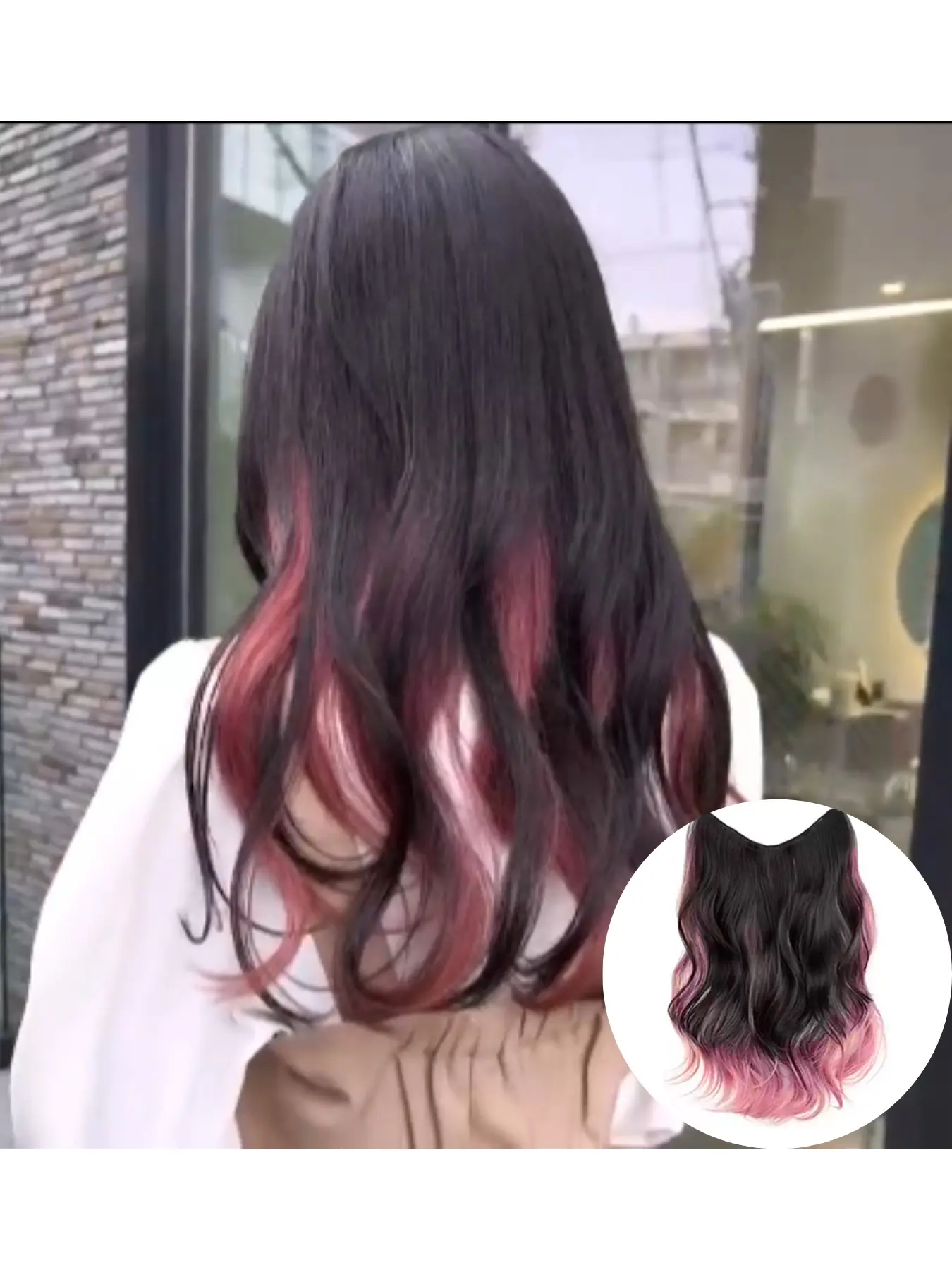 Ombre Balayage Hair Extensions for Women, One Piece Large Wavy Curly Clip In Hairpieces, Invisible Seamless Natural Fluffy Volumizing Highlight Hair Weft