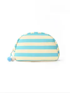 Striped Shell Makeup Bag, Large CapacityTravel Cosmetic Storage, Stylishi andSimple Design for All Seasons, EssentialOrganizer for Cosmetics, Cosmetic Pouch,Cosmetic Bags