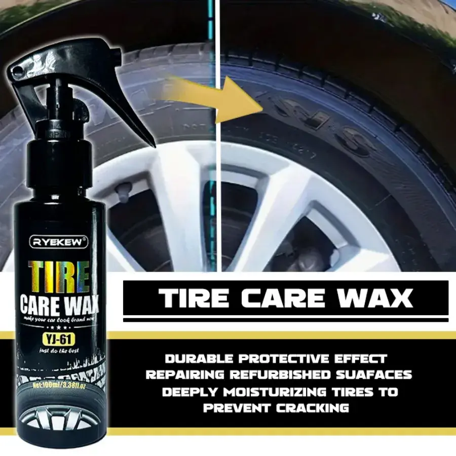 Ceramic Tire Coating Spray with Hydrophobic Formula, Deep Black Restoration, Durable Protective Effect & Long-Lasting Shine for Automotive Tires