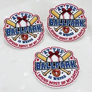 A set of 3 ironing patches designed for truck driver hats with the phrase "AT THE BALLPARK, I SPEND MOST OF MY DAYS IS WHERE". These embroidered patches can be glued to hats and are also perfect for decorating jeans, jackets and backpacks.