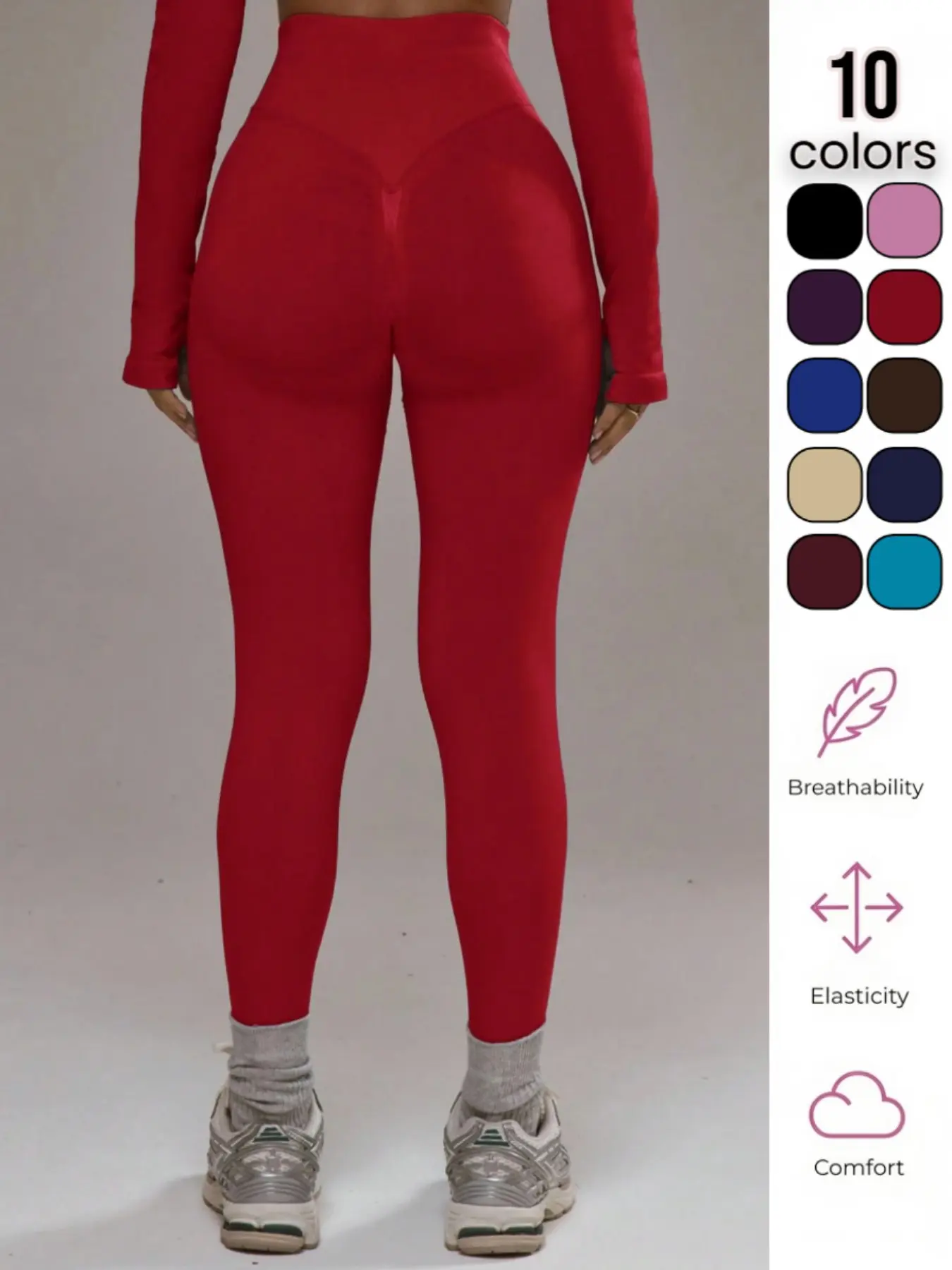 Women's High-Waisted Yoga Leggings with Back V-Design – Comfortable, Breathable, Moisture-Wicking, and Butt-Lifting. Full-Stretch Shaping Tights for Yoga, Pilates, and Fitness. Perfect for Fall & Winter.