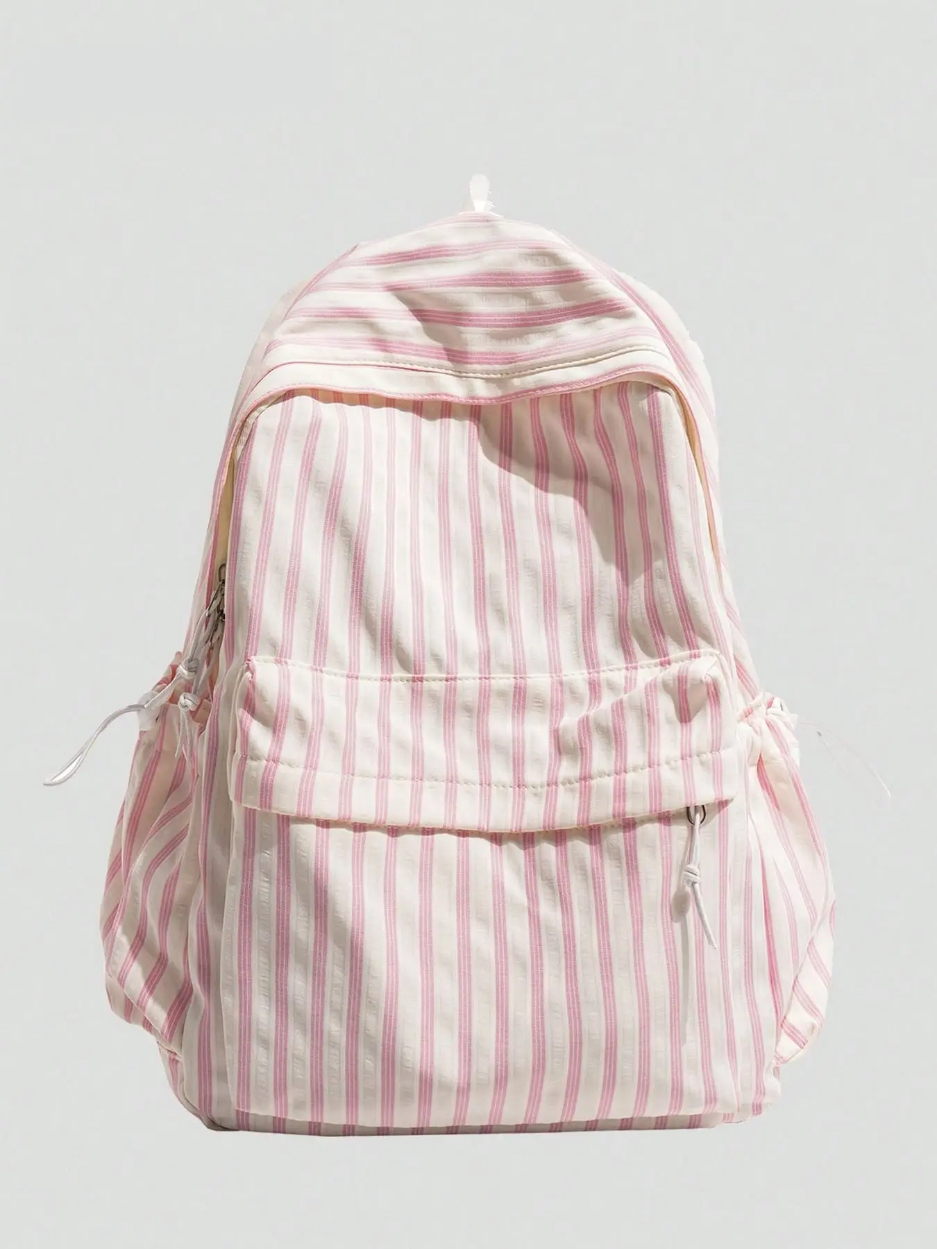 Aesthetic Vertical Stripe Backpack Soft Fabric Large Capacity Student School Rucksack
