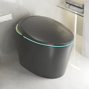 ARCH Smart One Piece Toilet with Bidet Built In, Auto Open/Close Seat, Foot Sensor, LED Display, Night Light, Warm Water & Dryer, Grey, Modern Elongated Toilet for Bathroom, Water-Saving Dual Flush, Soft Close, Heated Seat, Remote Control