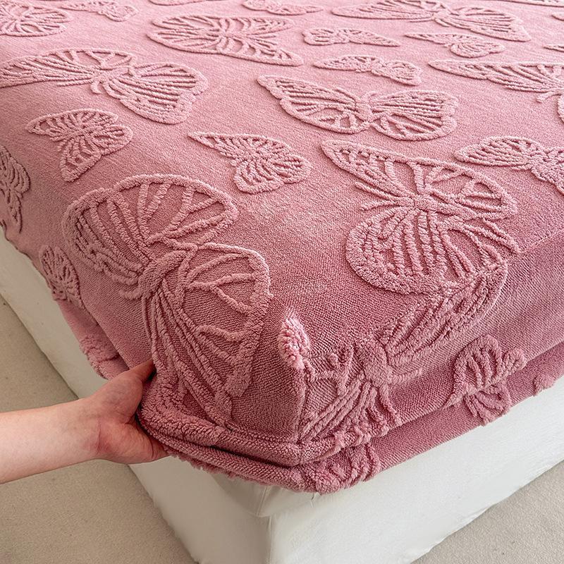 Butterfly Pattern Bedding Set, 3 Counts/set Including 1 Count Fitted Sheet & 2 Counts Pillowcase without Filler, Soft Warm Bedding Set for Bedroom & Guest Room, Bedsheet Sets