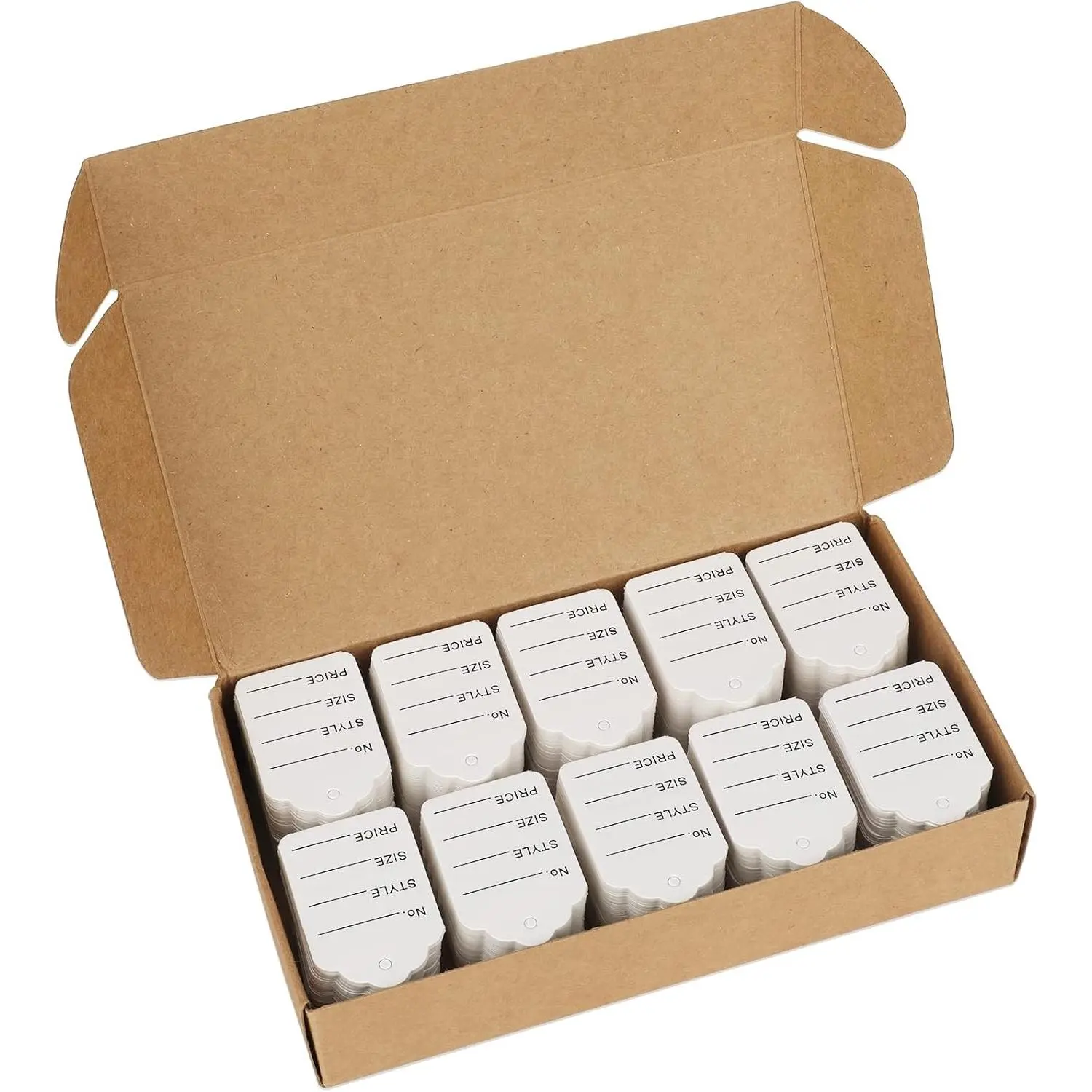 1000Pcs Price Tags, White Clothing Tag for Retail, Small Kraft Paper Tag for Labeling Price, Size, Number, Writable Price Tags for Business Supplies Selling Jewlry, Clothes (2" X 1.3")
