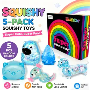 5-piece set - Surprise blind box malt sugar stress relief toy, creative release slow rebound pinch, high-end packaging, party gift