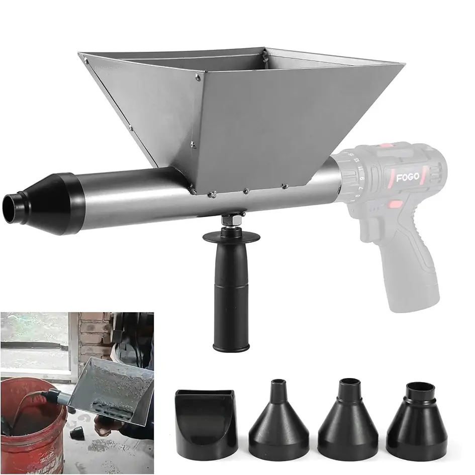 Electric Mortar Injection Gun, Portable Cement Grout Machine, Reusable Brick Mortar Pointing Tool, Includes 4 Nozzles, No Drill Required, Pressure