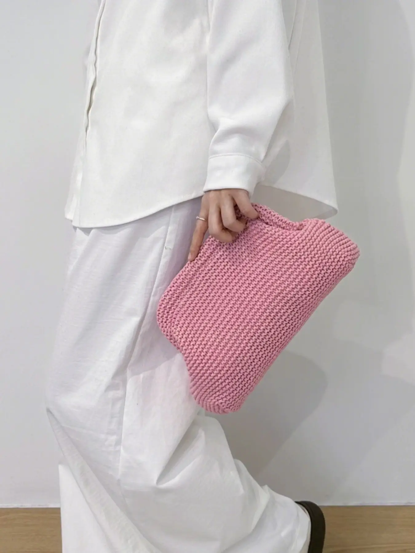 Autumn Winter Knitted Bag, Women's Cloud Bag, Large Capacity Evening Bag, Moroccan Style Handbag, Shell Shape Clutch, Party Wedding Bag