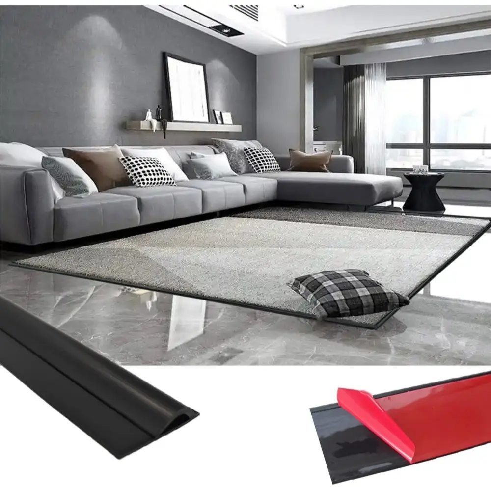 Self-Adhesive Carpet Edges Decorative Strip, Flexible Carpet Edging for Tile Floor, Easy Install, Protector for Doorways, 3.3x300cm