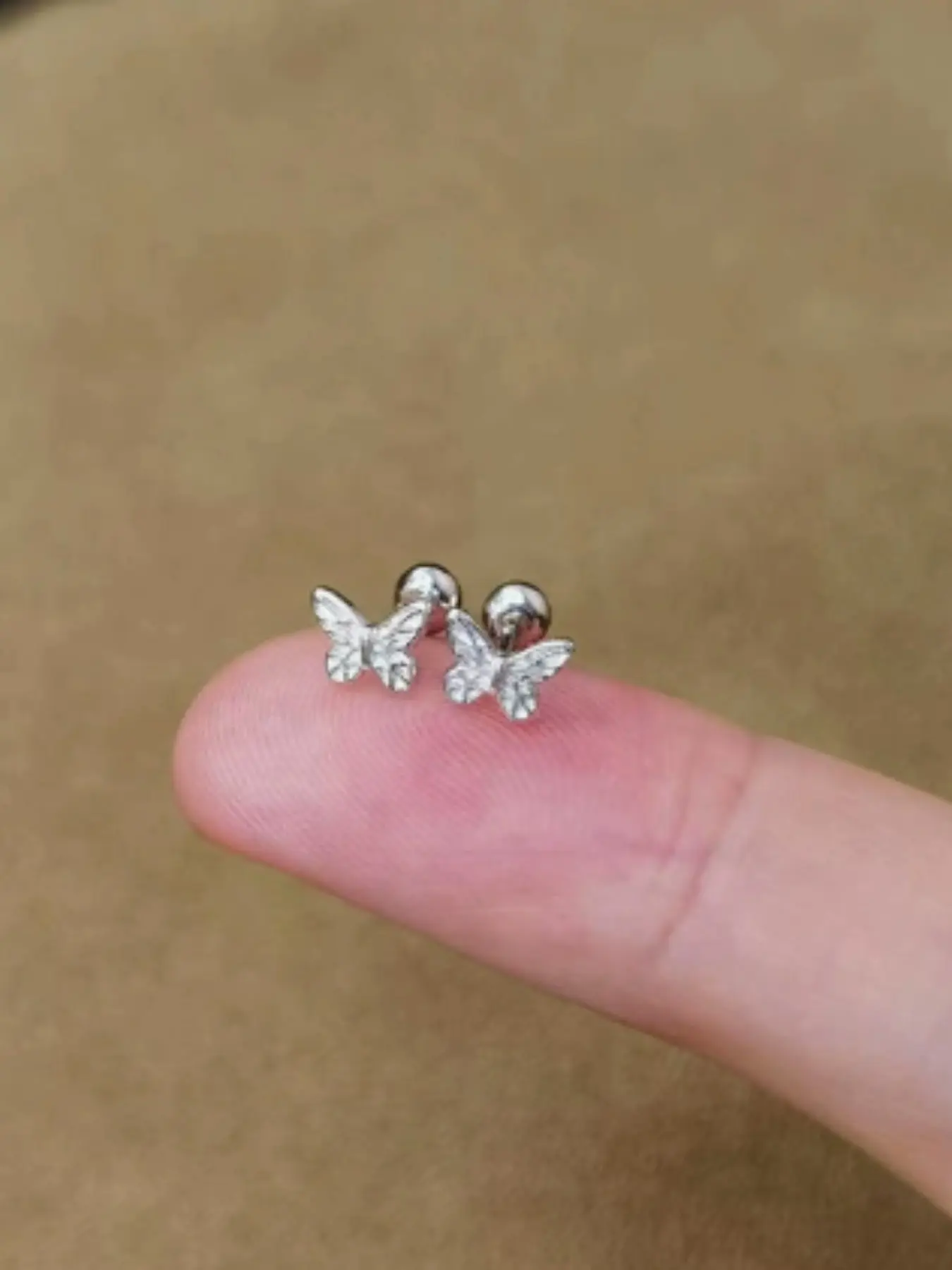 Threaded Stud Earrings, Hollow Butterfly Helix Ear Piercing, Screw Back Fashion Butterfly Jewelry for Women