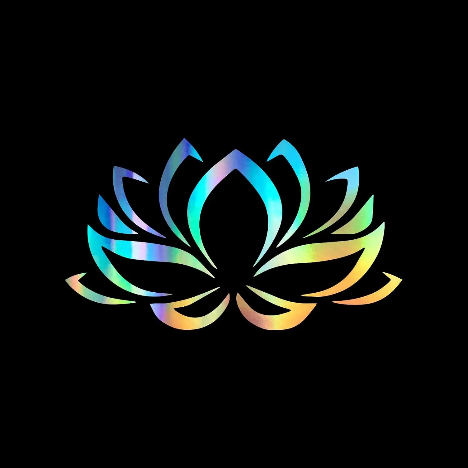 Lotus Flower Pink Vinyl Car Window Decal Sticker | Holographic | 4.75"