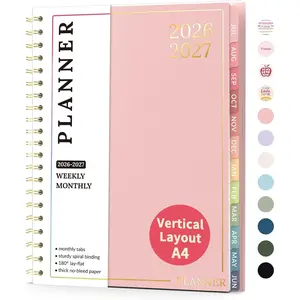 Teacher Planner 2026-2027, Academic Planner Jul 2026 - Jun 2027, 8.5"x11" A4, Weekly & Monthly Planning Book with 7 Periods, School Agenda for Teacher Student Homeschool, Pink