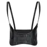 JASGOOD Women Faux Leather Corset Waist Belt Elastic Wide Underbust Corset Lace-up Steampunk Waspie Belt For Halloween