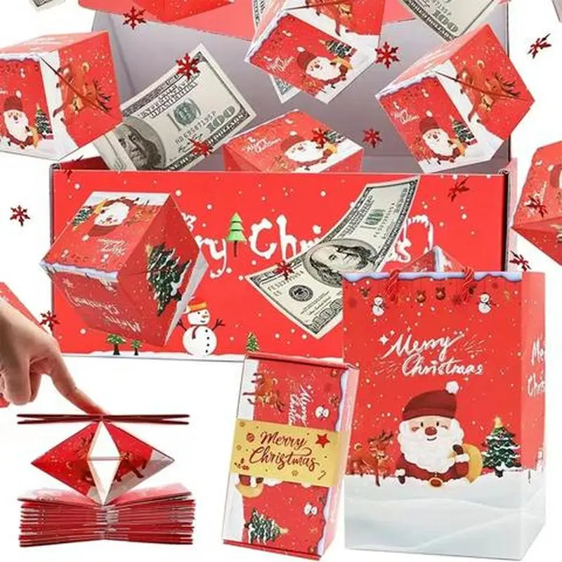 Christmas Surprise Gift Box, Unique Folding Envelope, Contains Color Paper, Perfect for Birthdays, Anniversaries, Valentine's Day