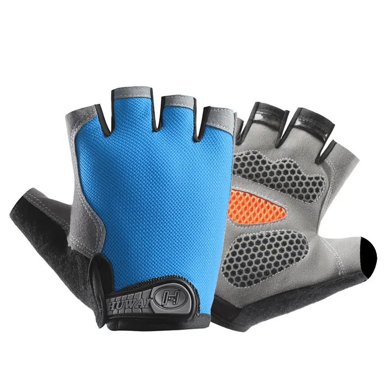 Upgraded mesh half-finger dark blue