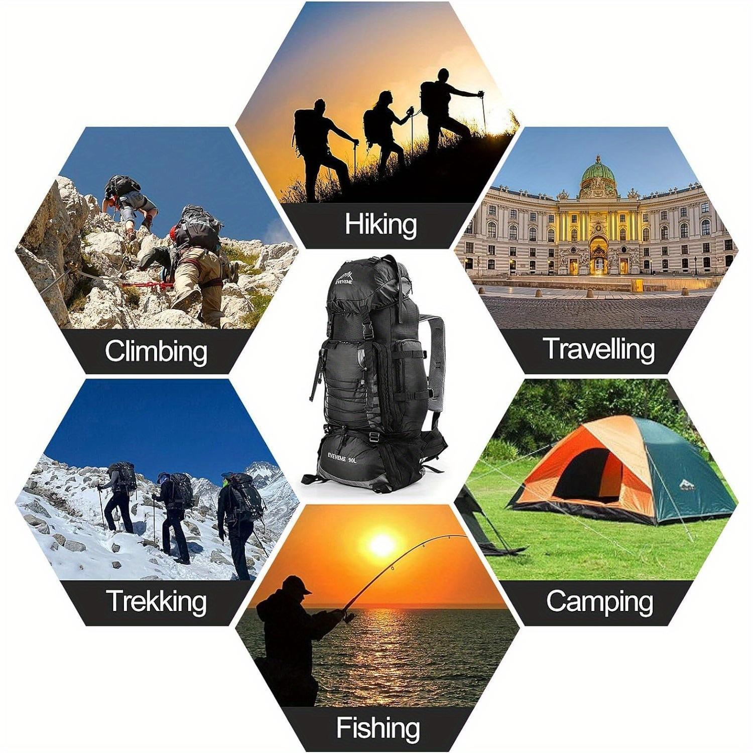 Stop playing Tetris with your camping gear.  90L mega daypack means you just throw everything in. Integrated hydration? Keeps you drinking hands-free. Ideal for long hauls.