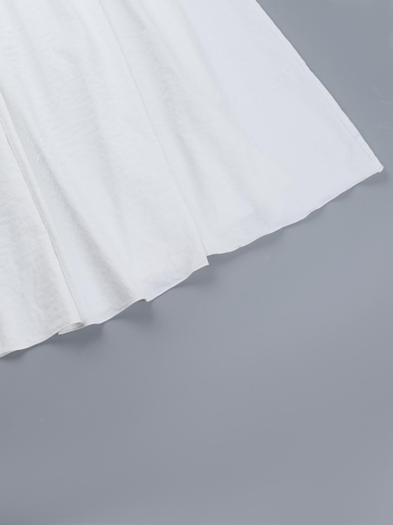 Women's Sleeveless Hollow Out Fitted A-Line Dress, Two Fabric Patchwork Design, Micro-Transparent Material, Beachwear Casual Wear Long Skirt Yj24627pfo