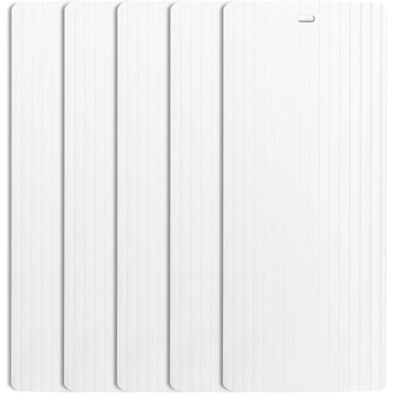 Ribbed Vertical Blinds Replacement Slats, White Vinyl 82.5" for Windows, 5 Pack