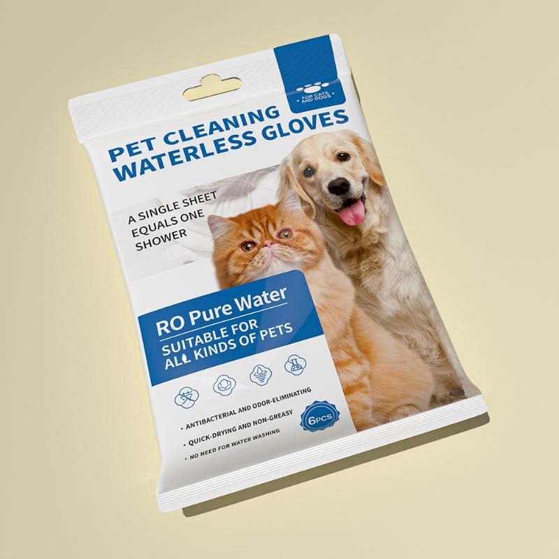 WLP Pet Glove Wipes for Dogs & Cats,BathWipes for Bathing and Washing Pets,Hypoallergenic No-Rinse Grooming,DailyCare and Traveling,Individually Packaged,Prevent Evaporation,Easy to Carry
