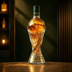 11.81-Inch Crystal Whiskey Decanter, Limited Edition Art Trophy Shape Wine Bottle, High-End Collectible Gift for Men and Fathers