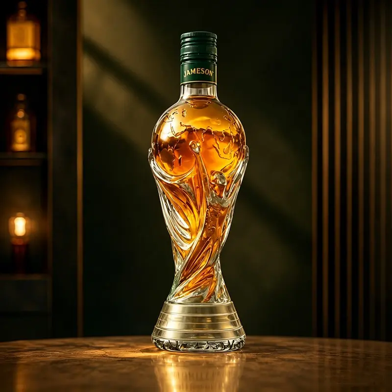 11.81-Inch Crystal Whiskey Decanter, Limited Edition Unique Art Trophy Shape Wine Bottle, High-End Collectible Gift for Men and Fathers