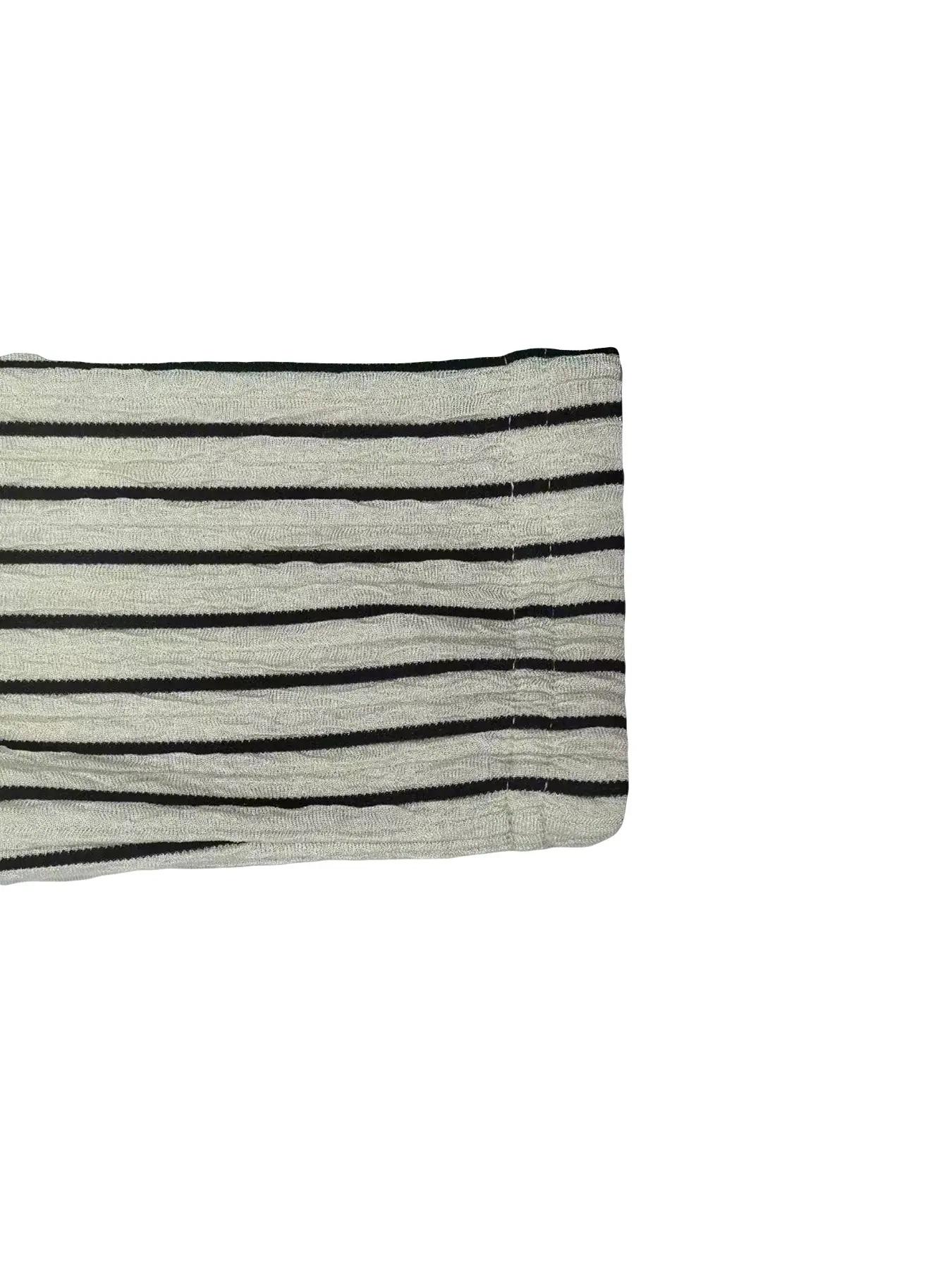 2-Piece Striped High Neck Split Hem Flared Pants Set, Casual for Women, Perfect for Spring and Fall, Comfortable Knit Fabric, Fashion Pants Set