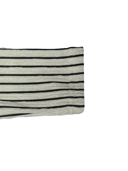 2-Piece Striped High Neck Split Hem Flared Pants Set, Casual for Women, Perfect for Spring and Fall, Comfortable Knit Fabric, Fashion Pants Set