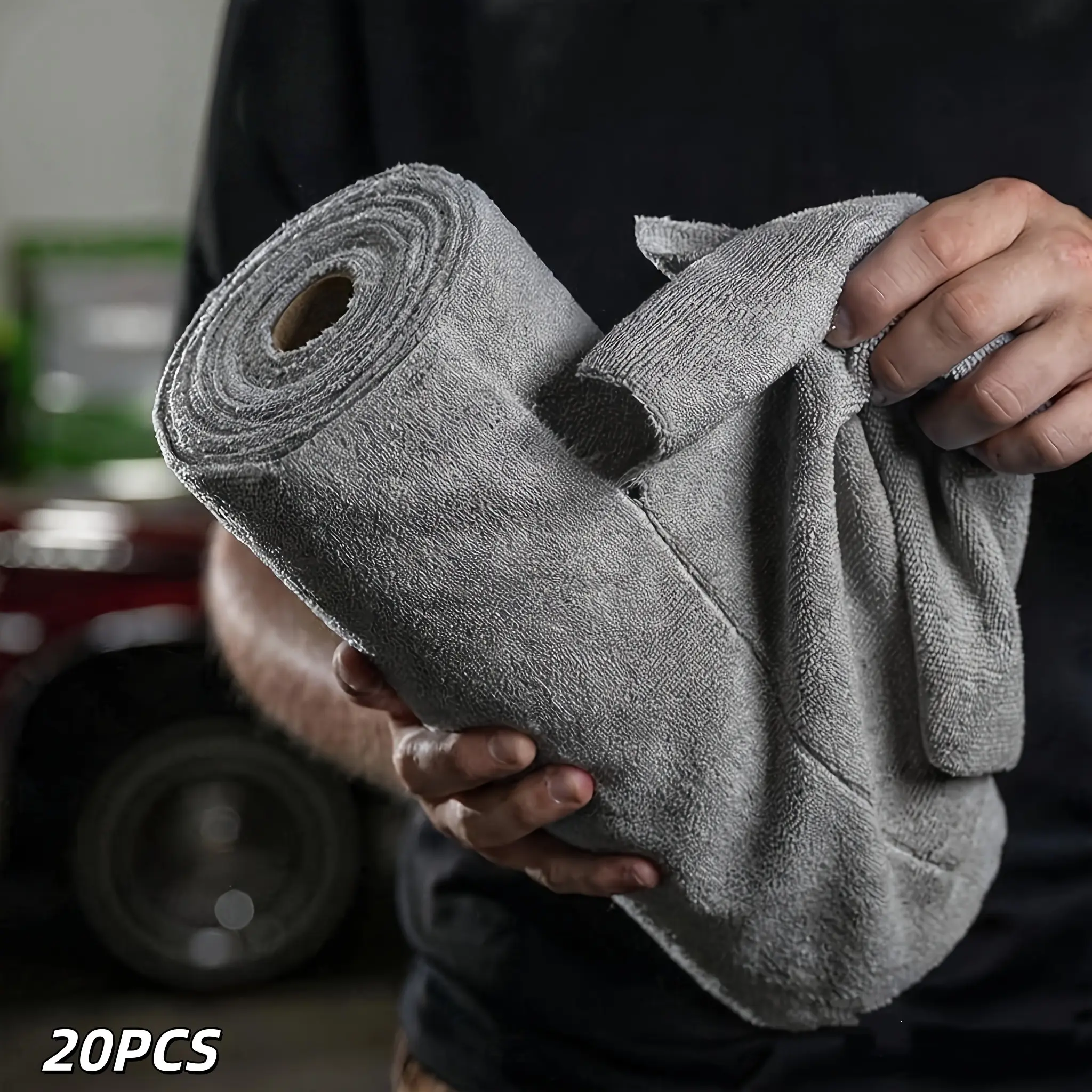 20Pcs 20x20cmTearable Roll Microfiber Cleaning Cloths, Reusable Absorbent Lint-Free Towels, Wet & Dry Use for Home Kitchen Car,