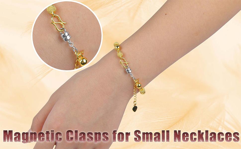 Magnetic Necklace Clasps and Closures 18K Gold and Silver Plated Bracelet Converter Clasp,Suitable for Necklaces Chain Extender