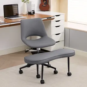 Ergonomic Cross Legged Office Chair with High Lumbar Support - Adjustable Height Kneeling Desk Chairs for Meditation,Yoga with Wheels