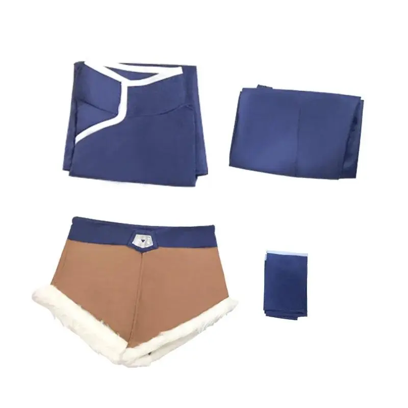 Anime Avatar The Last Airbender Korra Cosplay Costume Blue Top Pants Uniform Full Set Halloween Carnival Play Party Fancy Suit